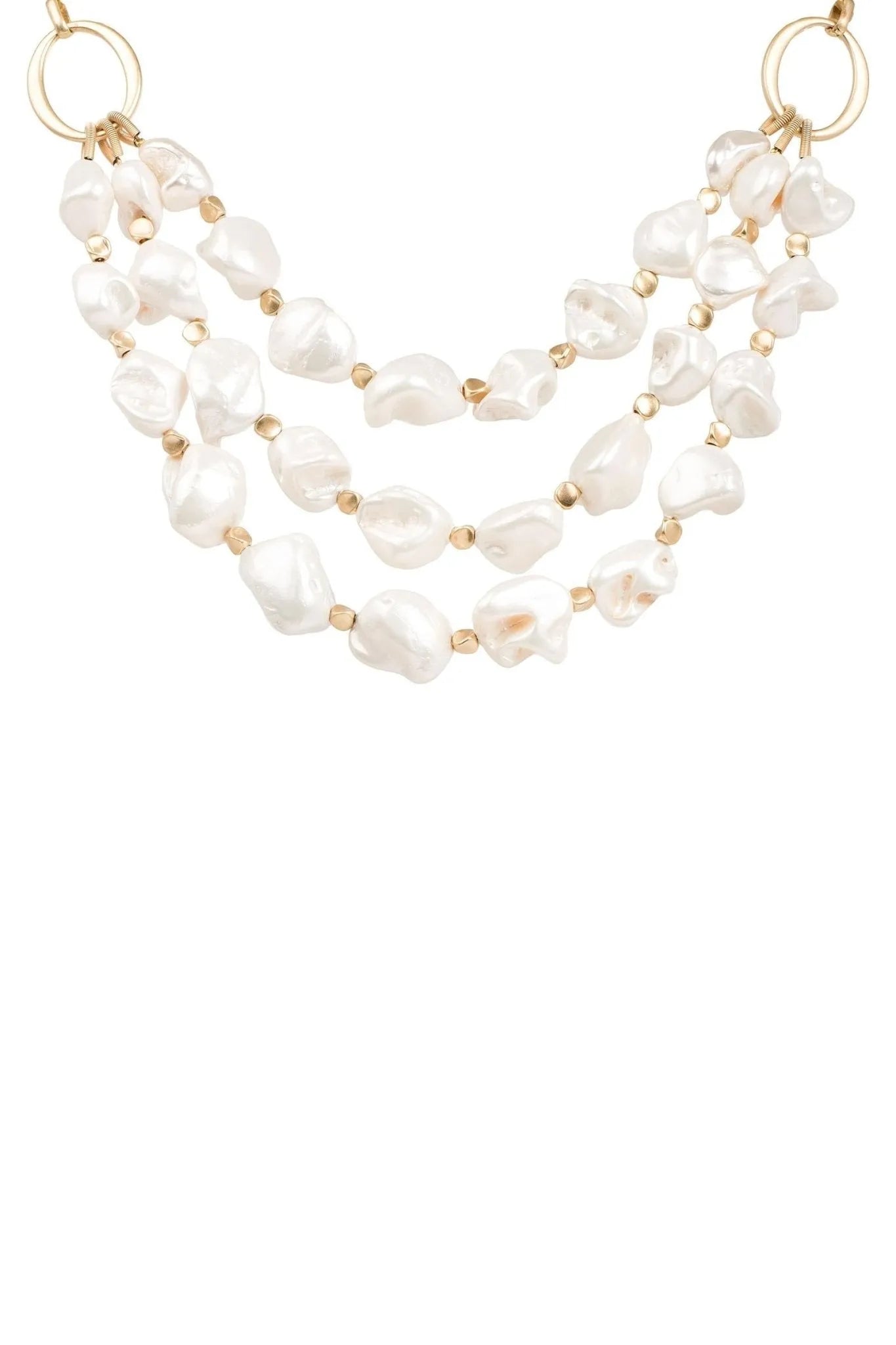 Chunky Pearl Multi Chain Necklace for Women - Elegant Layered Pearl Jewelry for Party, Wedding & Evening Wear - Trendy Fashion Statement Accessory