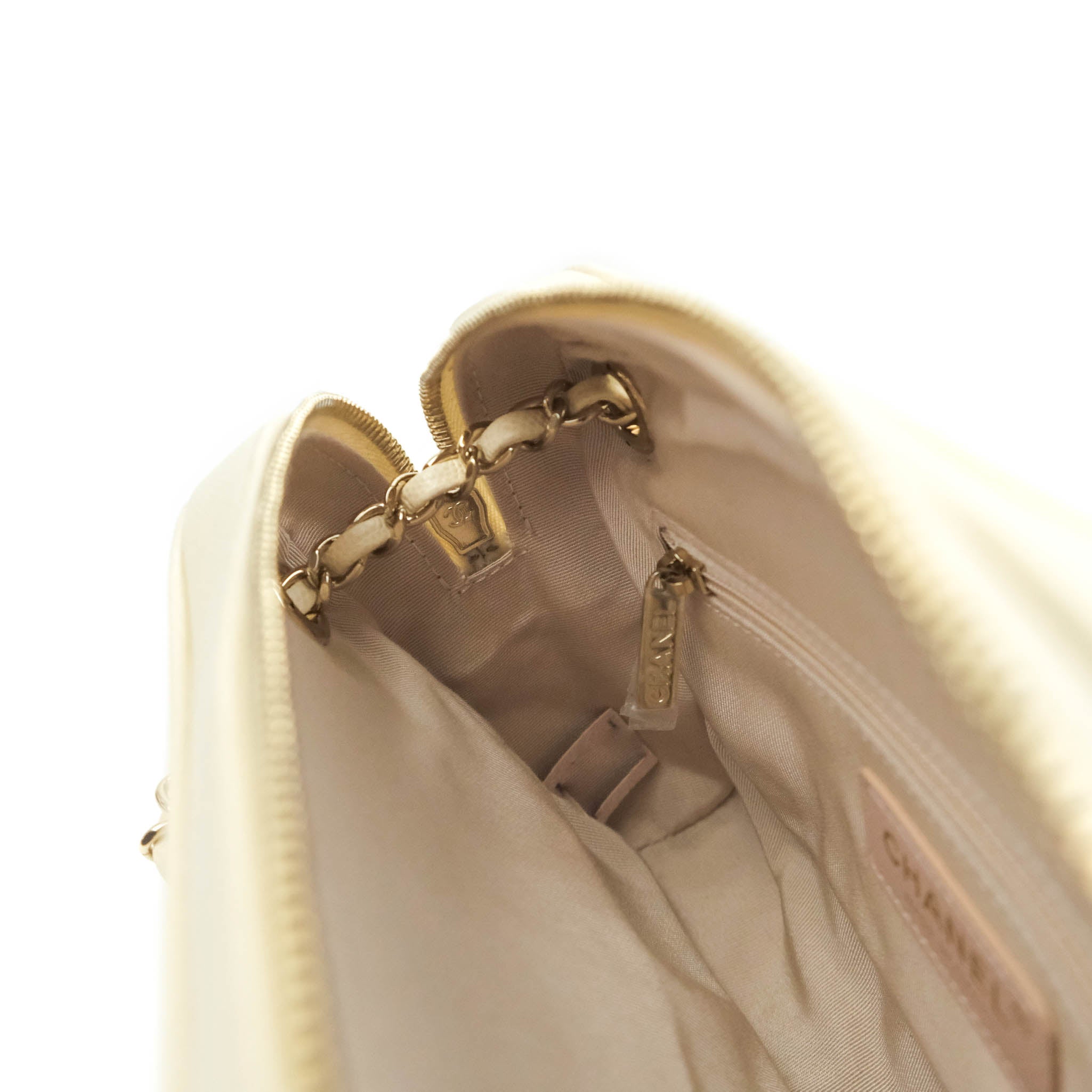 Chanel Camera Bag with Detachable Pouch - Ivory Caviar Leather & Gold Hardware | Luxury Crossbody Bag for Women | Perfect for Everyday Use, Date Night & Travel