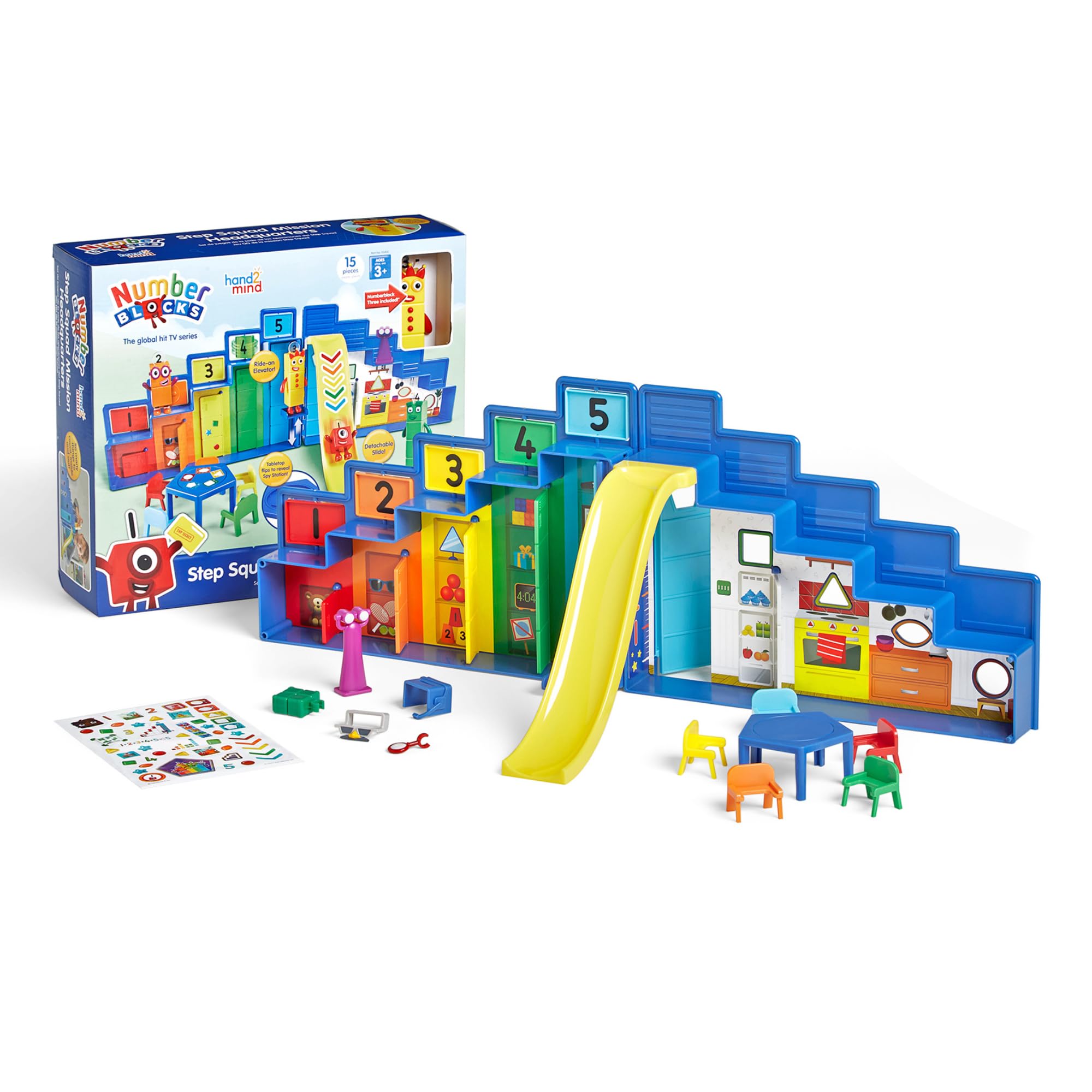 Hand2mind Numberblocks Step Squad Mission Headquarters Playset | Educational Math Toys for Kids Ages 3-5 | Interactive Action Figures & Toddler Playhouse | STEM Learning Gift for Boys & Girls | Perfect for Birthday Presents & Classroom Math Activities