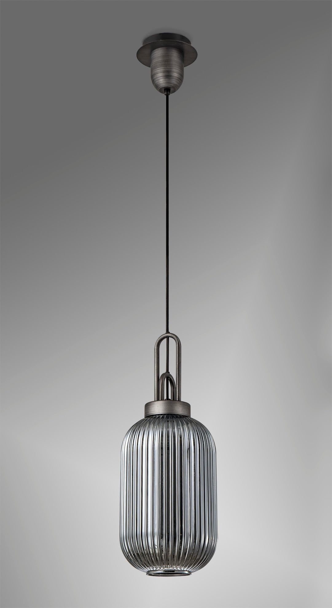 Stylish Cadiz 1-Light Pendant Light with 20cm Tubular Ribbed Glass Shade - E27 Socket, IP20 Rated, Multiple Color Options - Perfect for Kitchen Island, Dining Room, or Entryway Lighting