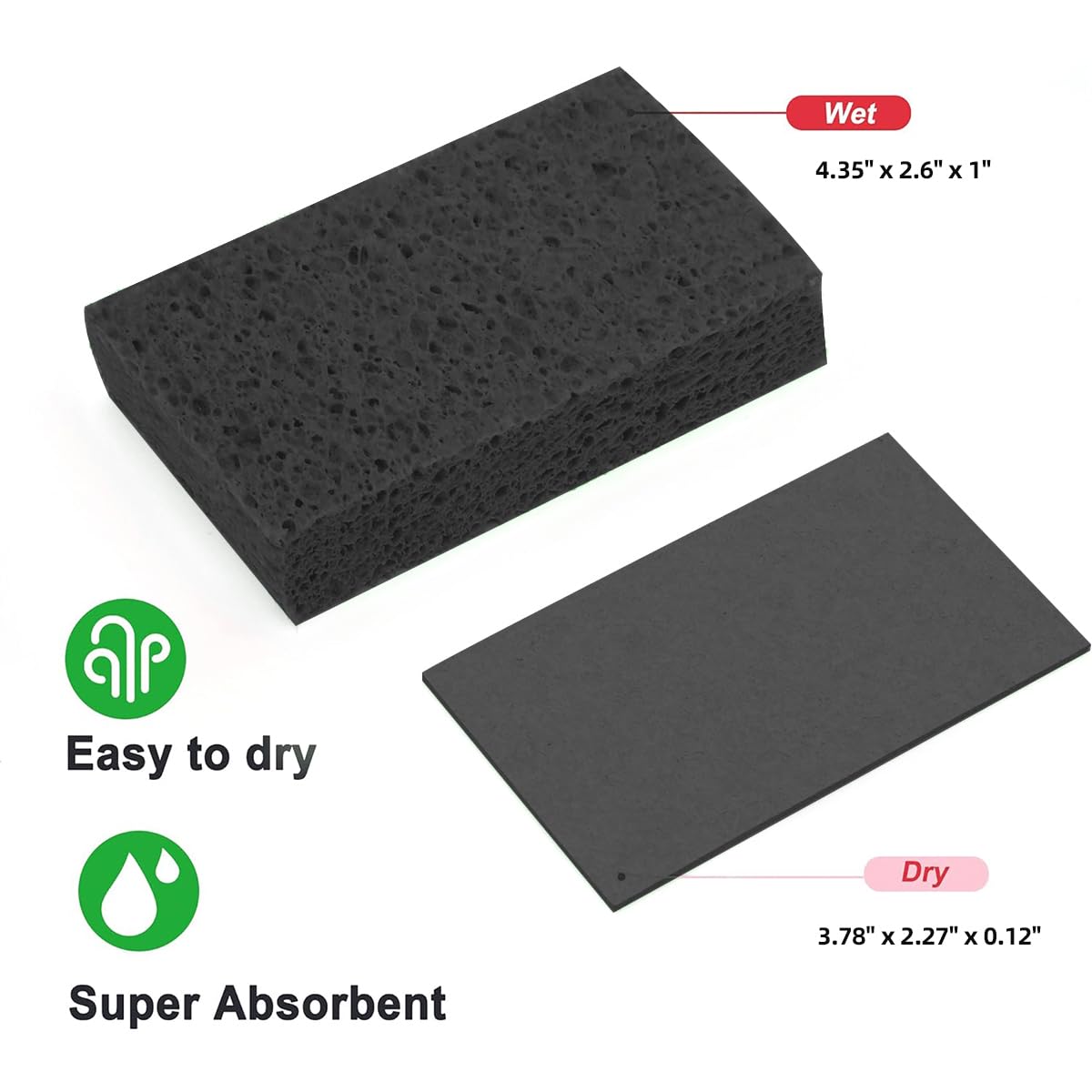 12-Pack Non-Scratch Scrub Sponges for Dishes, Kitchen, Bathroom & Car Cleaning - Gentle Scouring Pads with Fun Cut-Out Shapes for Kids DIY Projects - Perfect for Household Chores, Dishwashing & Stain Removal (Black)