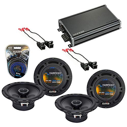 Saturn S Series 2000-2002 OEM Speaker Replacement Bundle (2) R65 & CXA360.4 Amp - Harmony Audio Compatible Car Audio System Upgrade for Enhanced Sound Quality - Perfect for Road Trips, Daily Commutes & Music Lovers