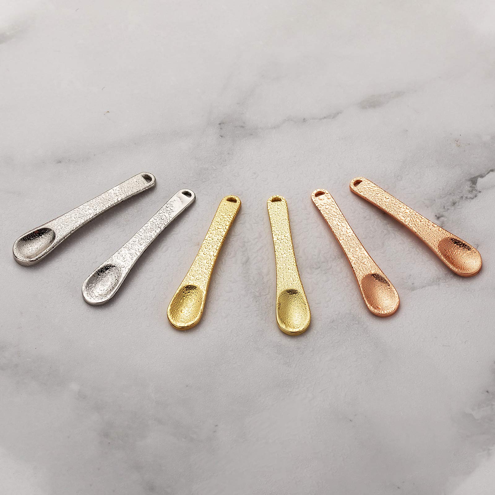 Tekson 6-Piece Reusable Metal Cosmetic Spatula Set - Rose Gold, Gold & Silver Mini Mask Scoops for Creams, Lotions & Moisturizers | Perfect for Skincare, Makeup Application & Travel Beauty Kits