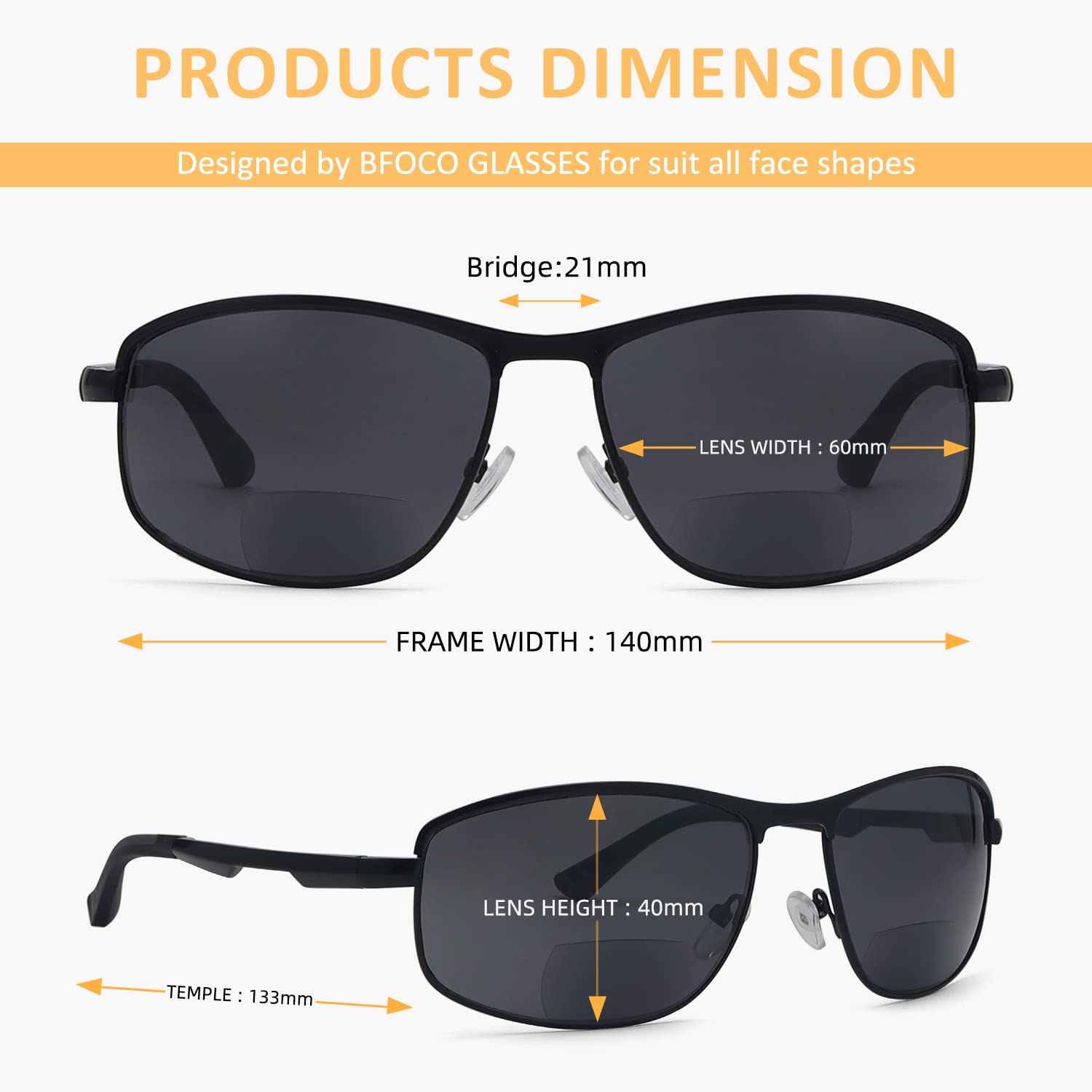 BFOCO Bifocal Sunglasses for Men & Women - 1.00 Magnification Reading Glasses with Spring Hinge - UV Protection Sunglasses for Outdoor Reading, Driving, Fishing & Beach Activities (Brown)