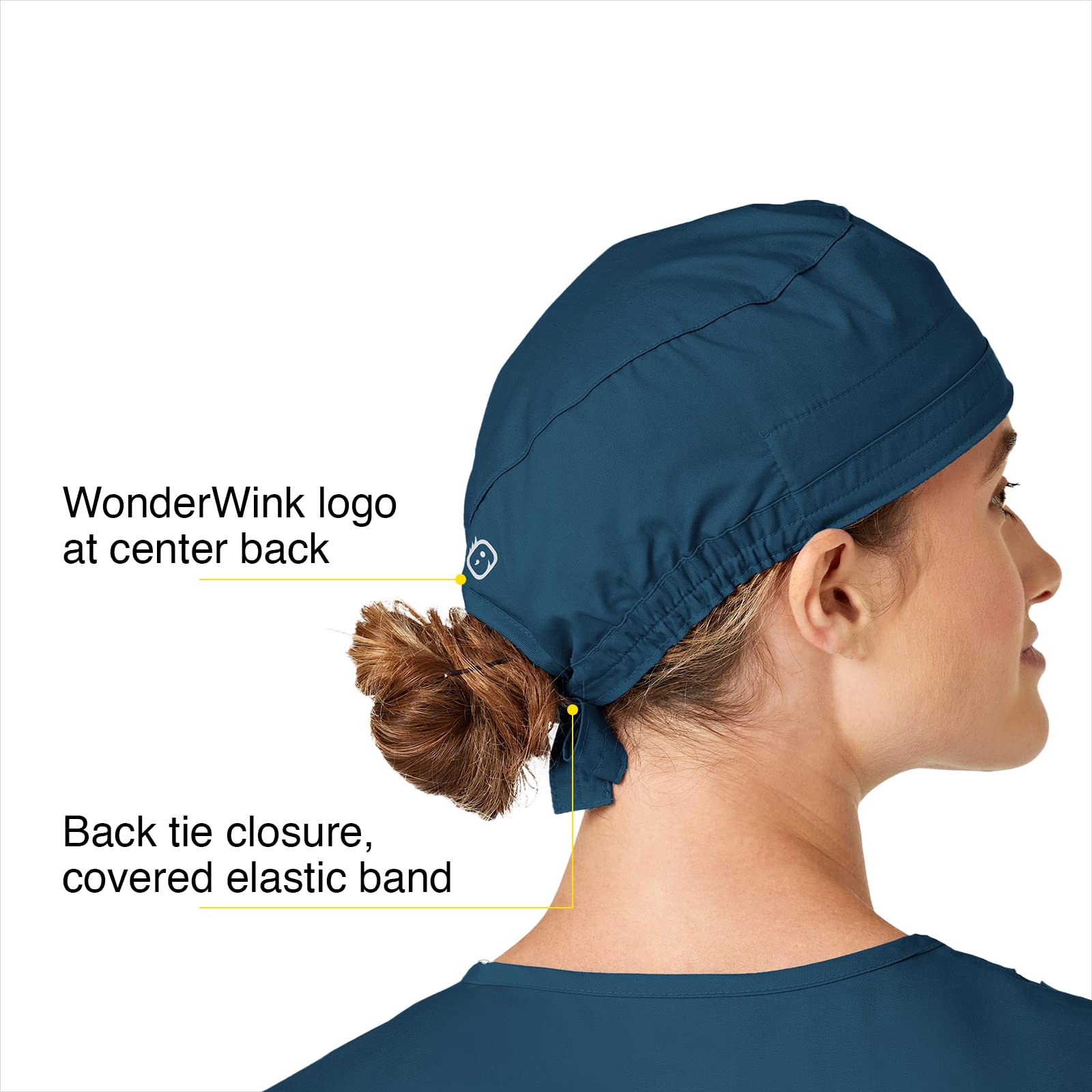 WonderWink Tie Back Scrub Cap - Adjustable Medical Hat for Nurses & Doctors - Comfortable & Breathable Surgical Head Cover for Hospitals & Clinics - Perfect for Healthcare Professionals & Students