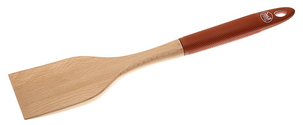 Wooden & Silicone Spatula - Heat-Resistant Kitchen Utensil for Cooking, Baking, and Serving - Perfect for Non-Stick Pans, Mixing Bowls, and Cake Decorating