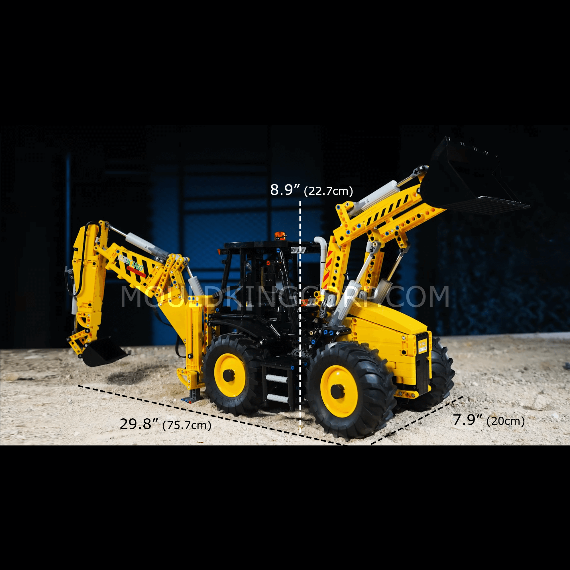 Mould King 17036 Backhoe Loader Remote Control Construction Toy Set | 2,239 PCS Building Blocks for Kids & Adults | STEM Learning, DIY Engineering, Gift for Boys & Girls | Play at Home, School, or Outdoor Construction Fun
