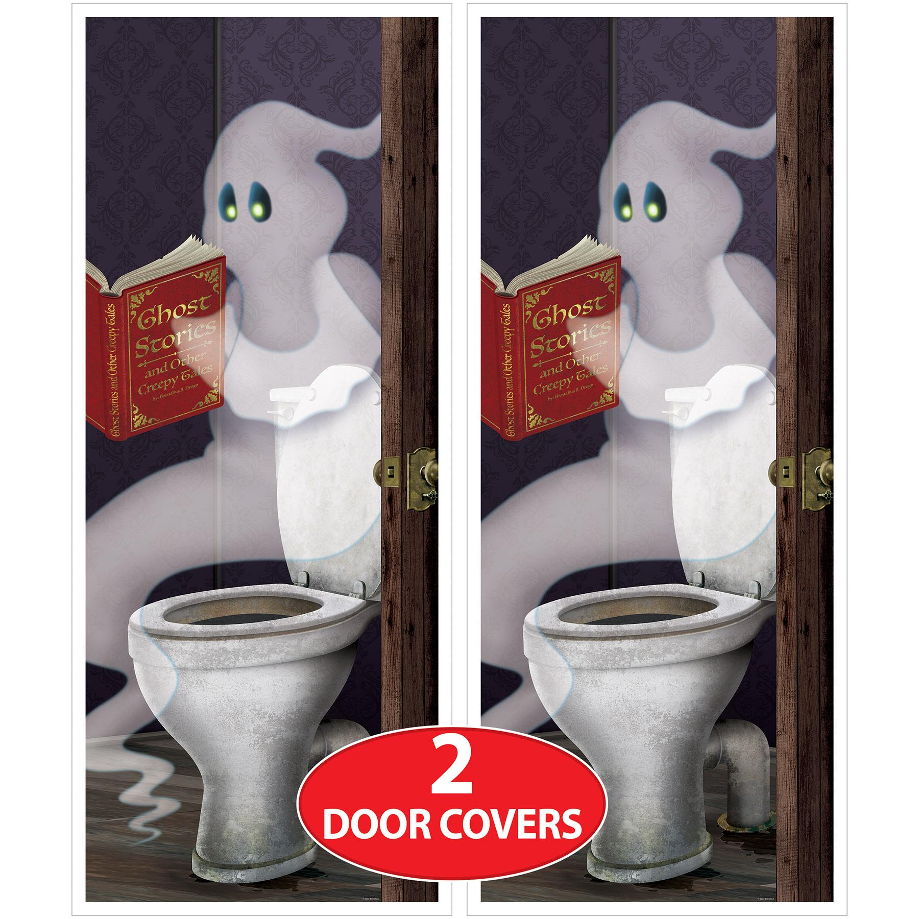 12 Pack Beistle Halloween Ghost Restroom Door Cover - Spooky Decor for Bathroom, Party & Haunted House - Perfect for Halloween Decorations & Scary Themed Events