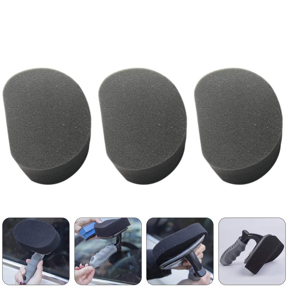 FAVOMOTO 3-Piece Car Wax Applicator Sponge Set - Black Wheel, Engine & Motorcleaning Pads for Auto Detailing, Polishing & Wax Application - Perfect for DIY Car Care & Professional Detailing