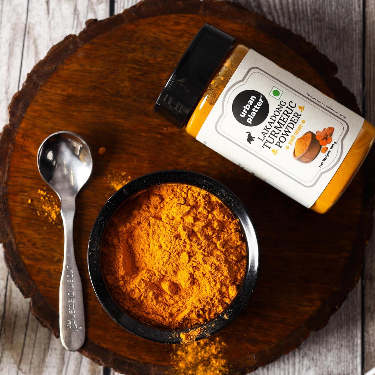 Organic Lakadong Turmeric Powder - 100g Shaker Jar | High Curcumin Content | Grown in Northeast India | Perfect for Golden Milk, Cooking & Skincare