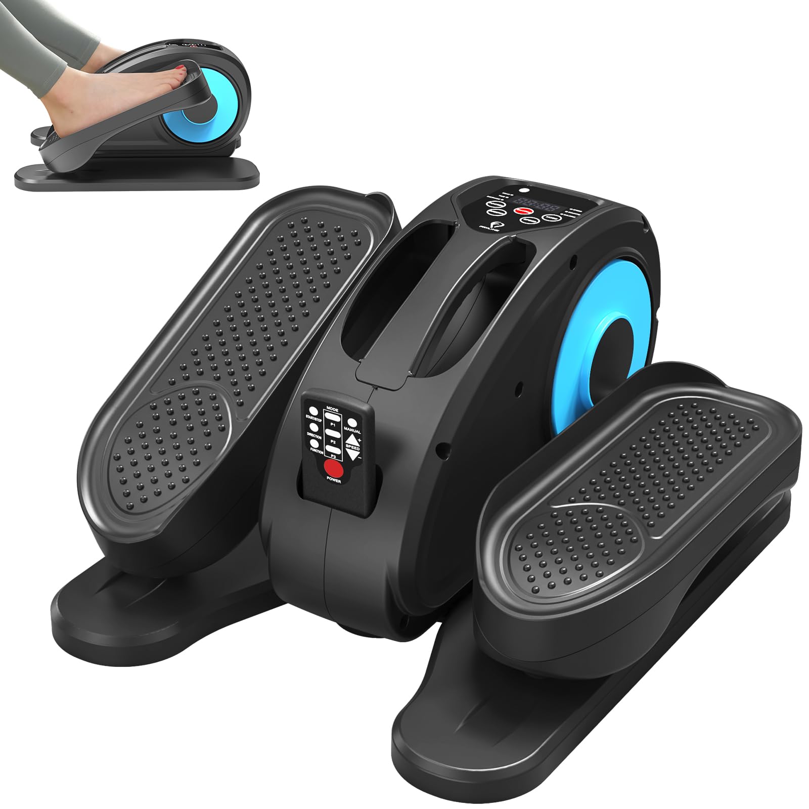 Under Desk Elliptical Machine - Electric Seated Pedal Exerciser for Home & Office, Compact Leg Exerciser with Remote Control & Non-Slip Pedals - Perfect for Seniors, Physical Therapy & Sedentary Workers (Fully Assembled)