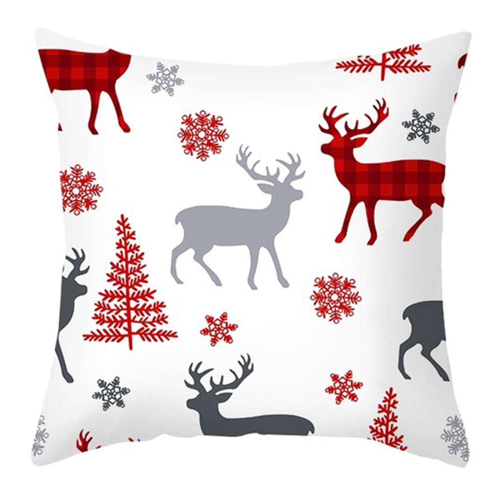 Festive Santa Claus Christmas Cushion Cover 18x18 Inch - Holiday Decorative Sofa Pillow Case for Home, Car & Seasonal Decor - Soft Throw Pillow Cover for Living Room, Bedroom & Christmas Gifts