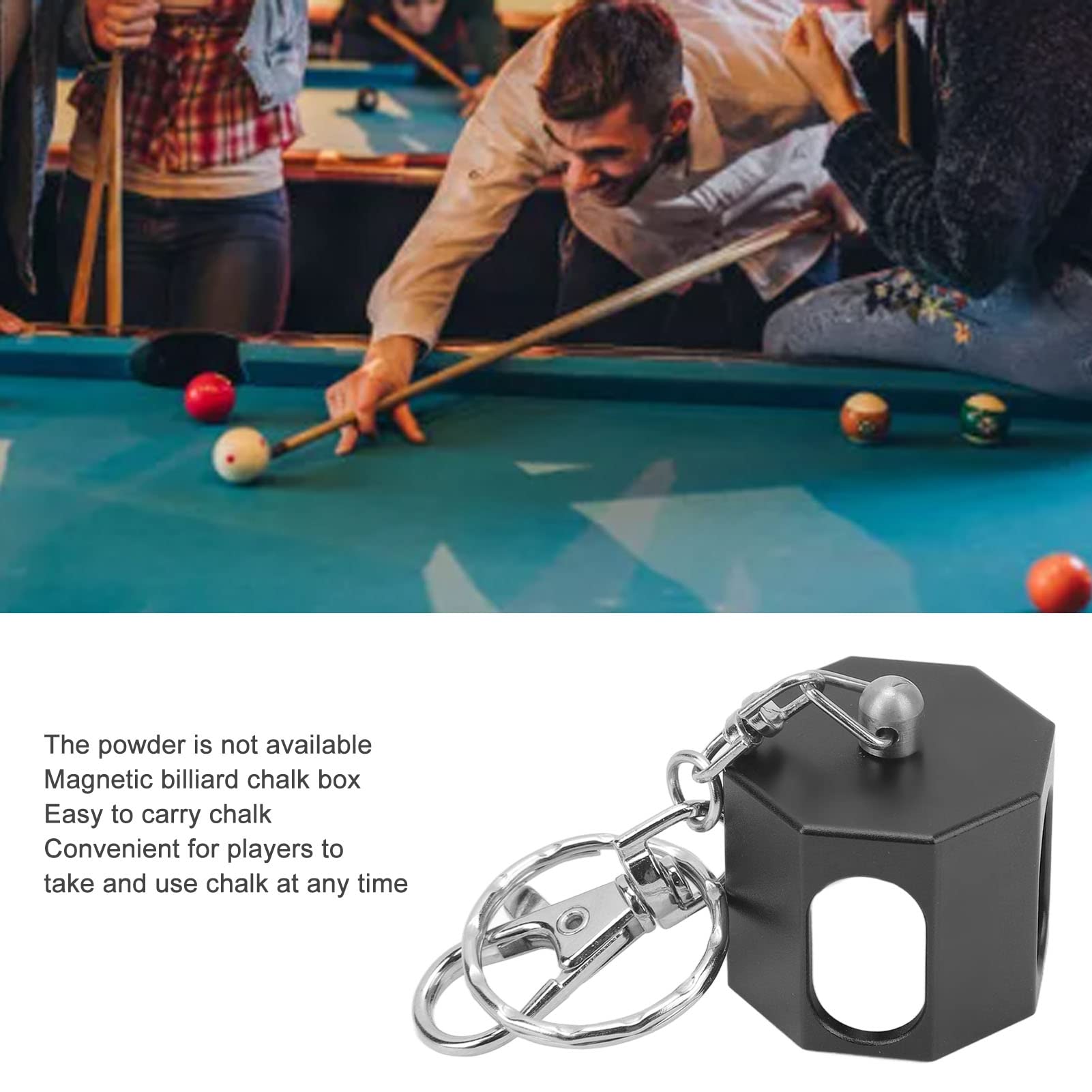 Keenso Black Aluminum Alloy Billiard Chalk Holder - Durable Pool Cue Chalk Cover for Professional & Home Use | Perfect for Bars, Game Rooms & Pool Halls