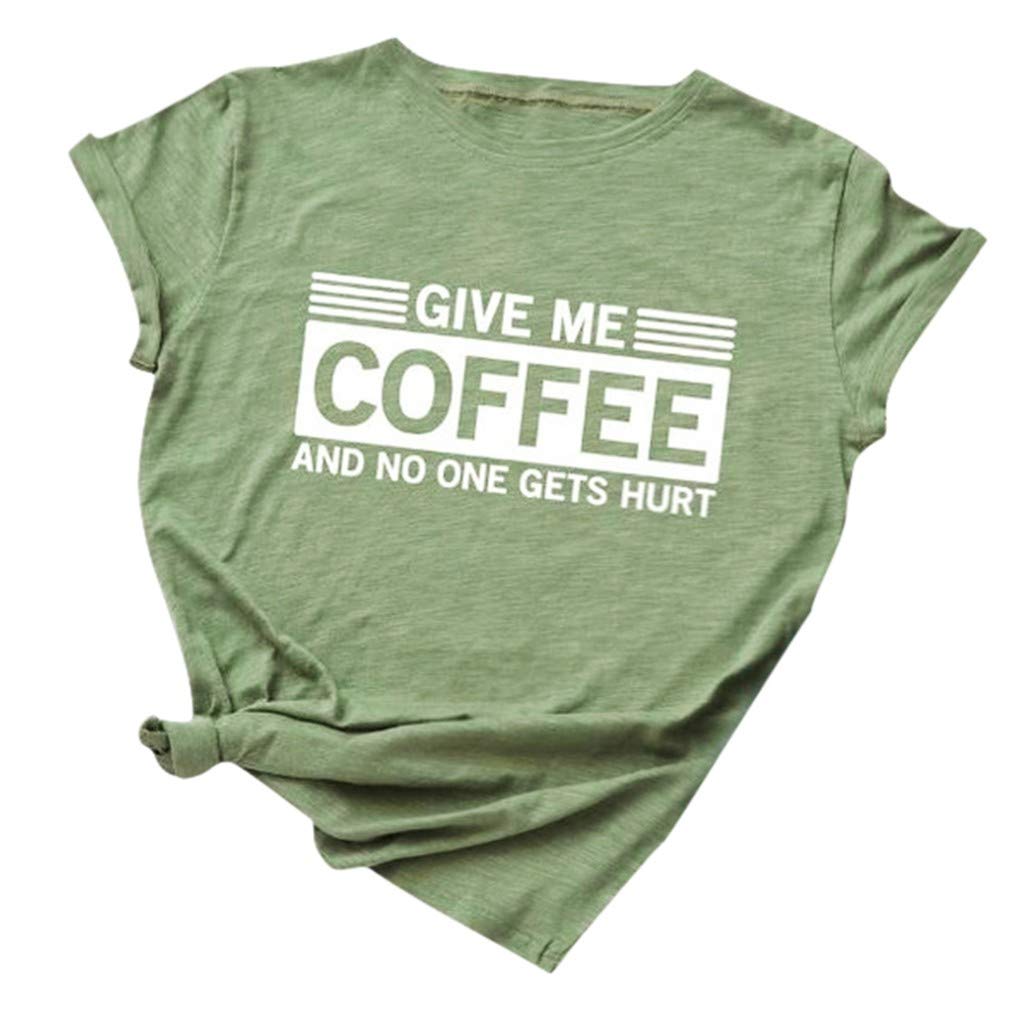 Women's Plus Size Loose Casual Short Sleeve T-Shirt Blouse - Letter Print Summer Top (Green, M) | Perfect for Work, Weekend Outings & Vacation Wear