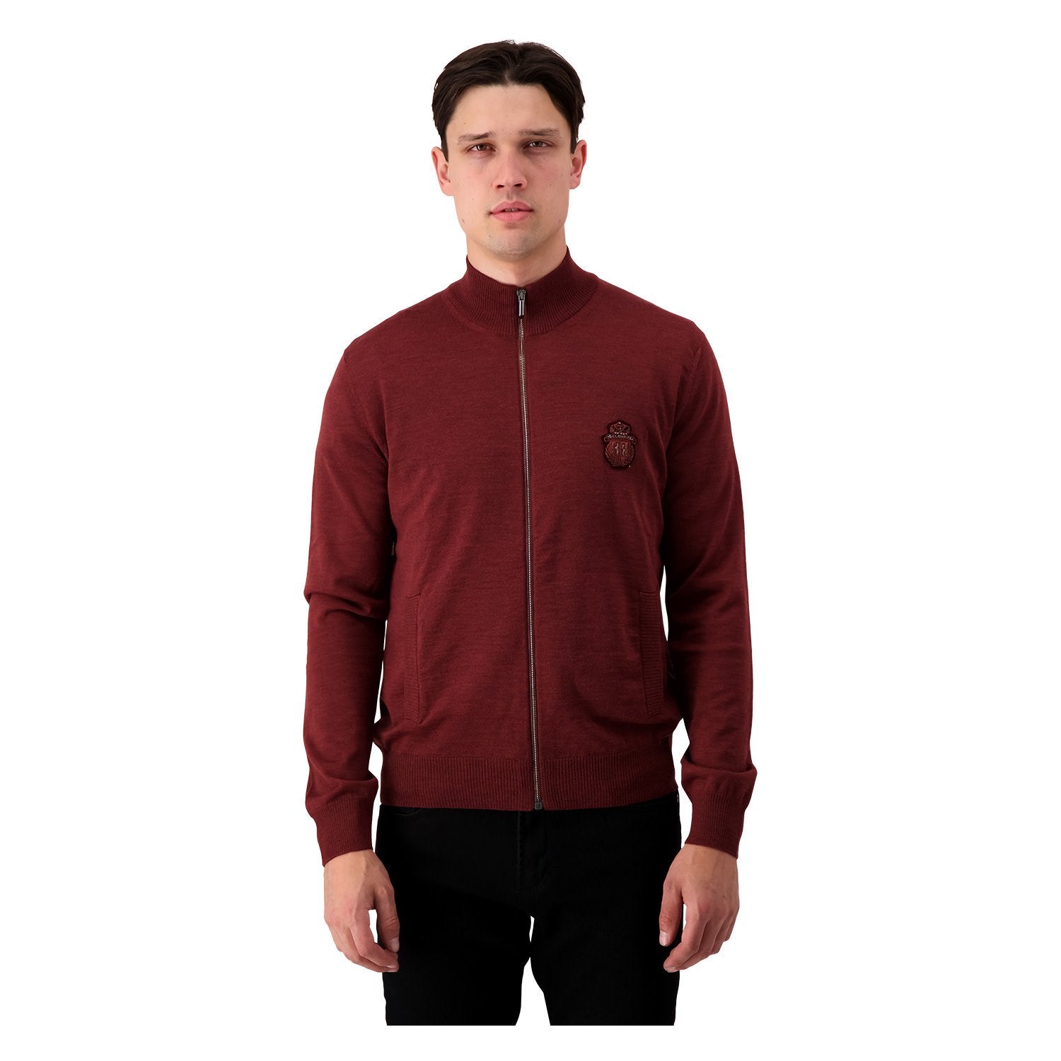 Billionaire Bordeaux Full Zip Crest Pullover Hoodie - Stylish & Comfortable Men's Jacket for Casual Wear, Outdoor Activities & Gym