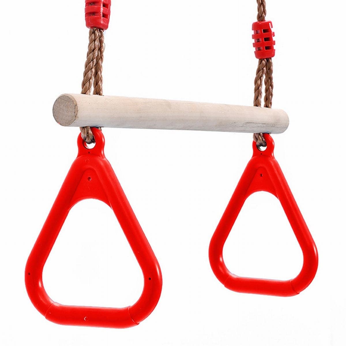 ZHAFG Adjustable Fitness Rings for Kids & Adults - Indoor/Outdoor Exercise Swing Rings, Hanging Gym Accessories for Strength Training, Playground & Home Workout (Red) - Perfect for Playtime, Fitness & Family Fun