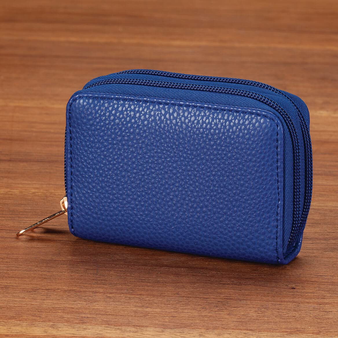 Fox Valley Traders RFID Blocking Zip Around Wallet for Women & Men - Slim Travel Wallet with Multiple Card Slots & ID Window - Perfect for Travel, Business & Everyday Use (Blue)