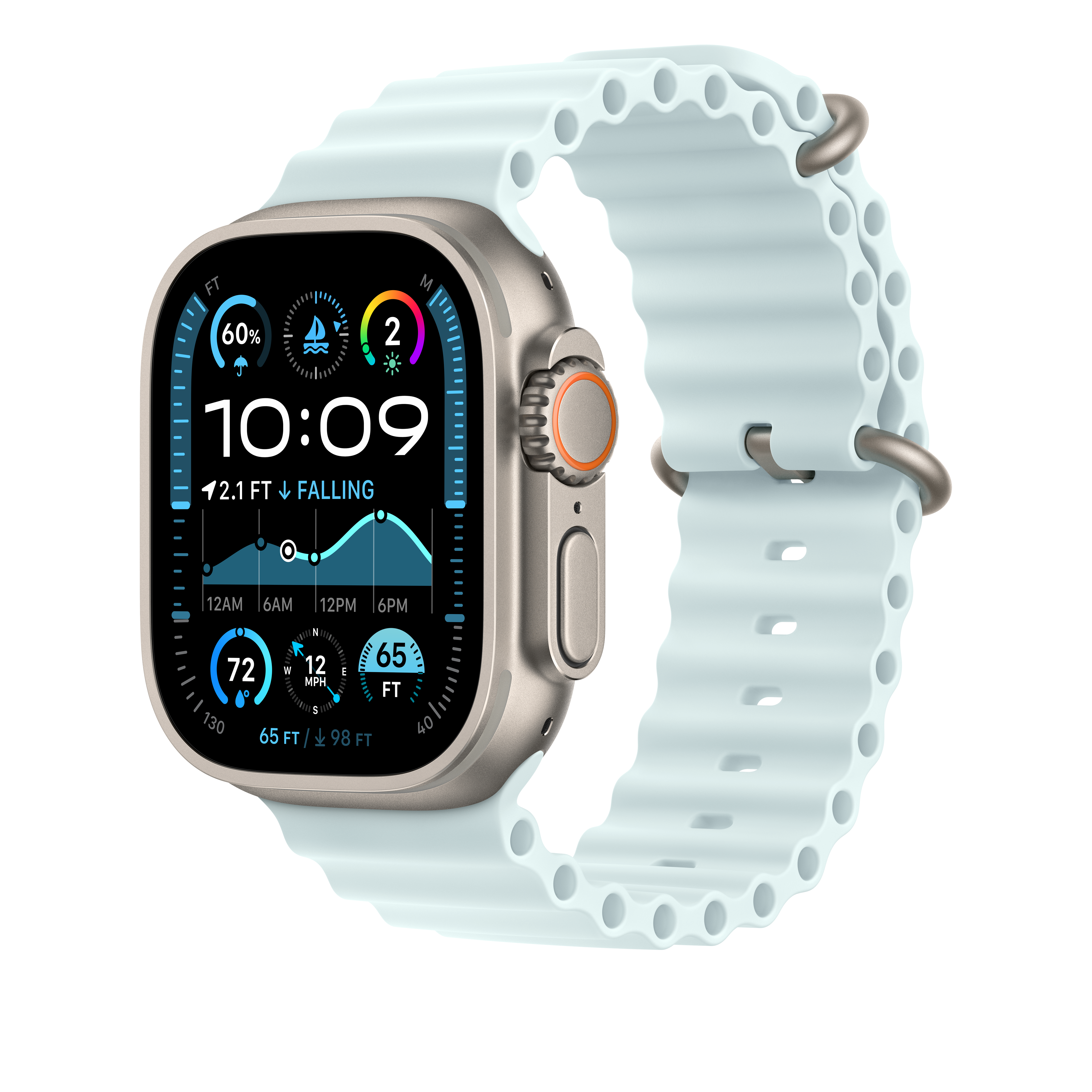 49mm Titanium Blue Ice Ocean Strap for Watch Box - Durable & Stylish Watch Band Replacement for Men & Women - Perfect for Diving, Swimming & Outdoor Adventures