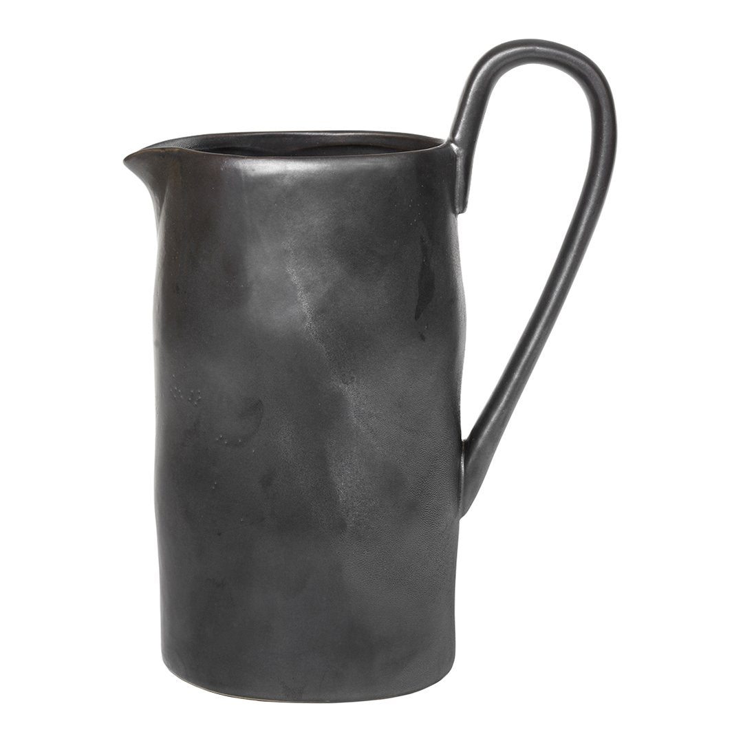 Ferm Living Flow Jug - Modern Glass Water Pitcher with Wooden Lid - Perfect for Iced Tea, Lemonade & Chilled Beverages at Home, Office or Outdoor Gatherings