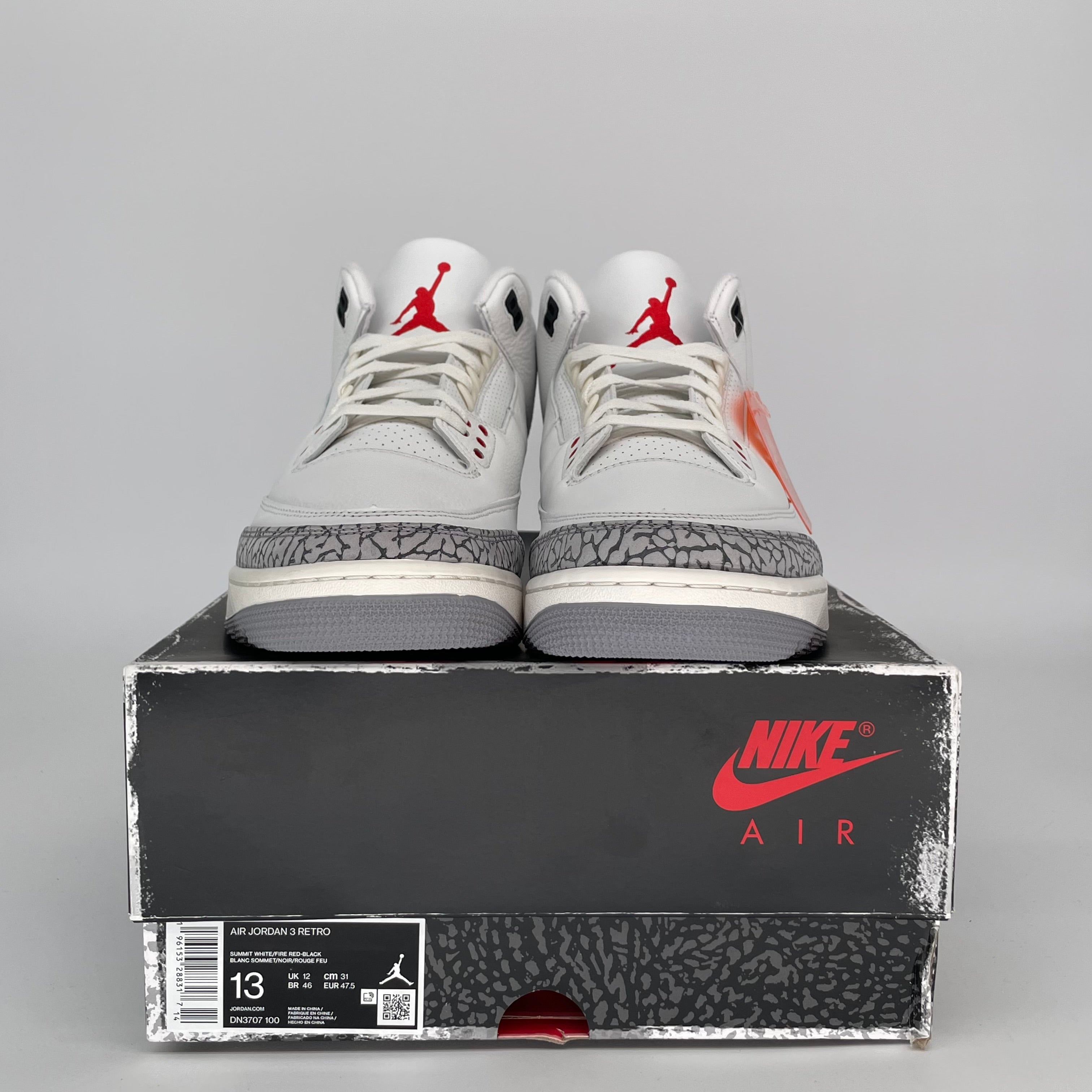 Original Air Jordan 3 White Cement Reimagined Men's Basketball Shoes Size 13 DN3707 - Retro Sneakers for Streetwear & Basketball Court Performance
