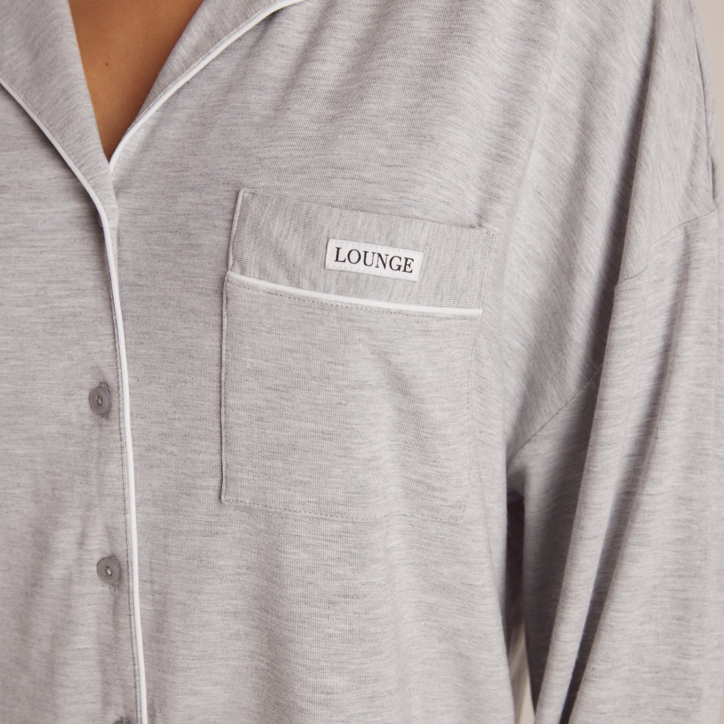 Soft Modal Pyjama Shirt - Grey Marl for Women | Comfortable Sleepwear & Lounge Wear for Nighttime Relaxation