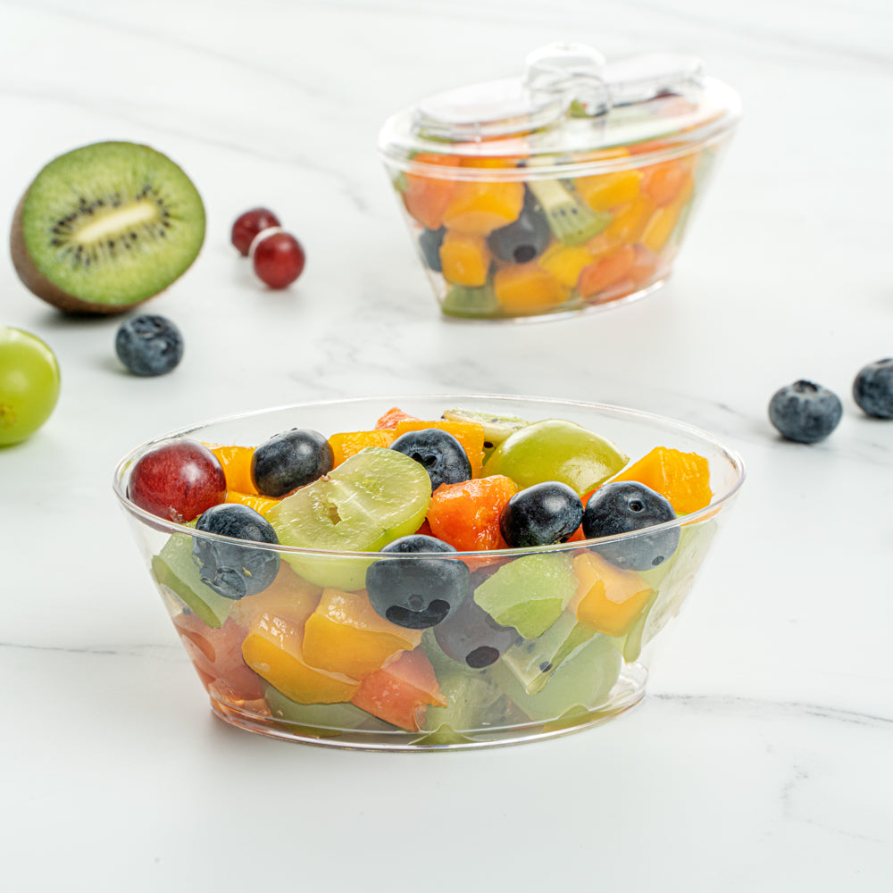 4 oz Clear Plastic Deli Containers with Lids & Sporks - 100 Pack (4.5