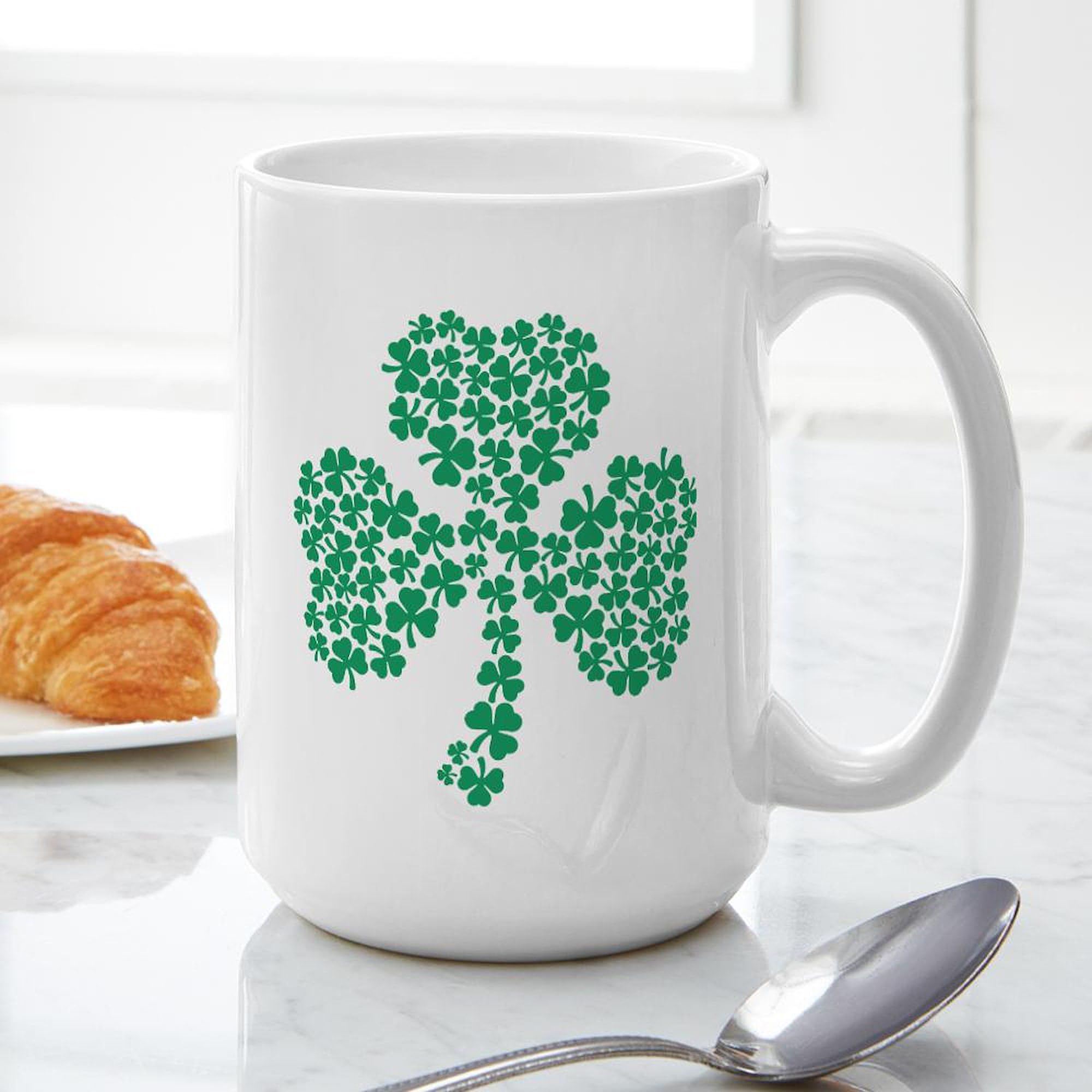 Shamrock of Shamrocks 15 oz Ceramic Coffee Mug - Irish Themed Gift for St. Patrick's Day, Office Use, or Home Decor