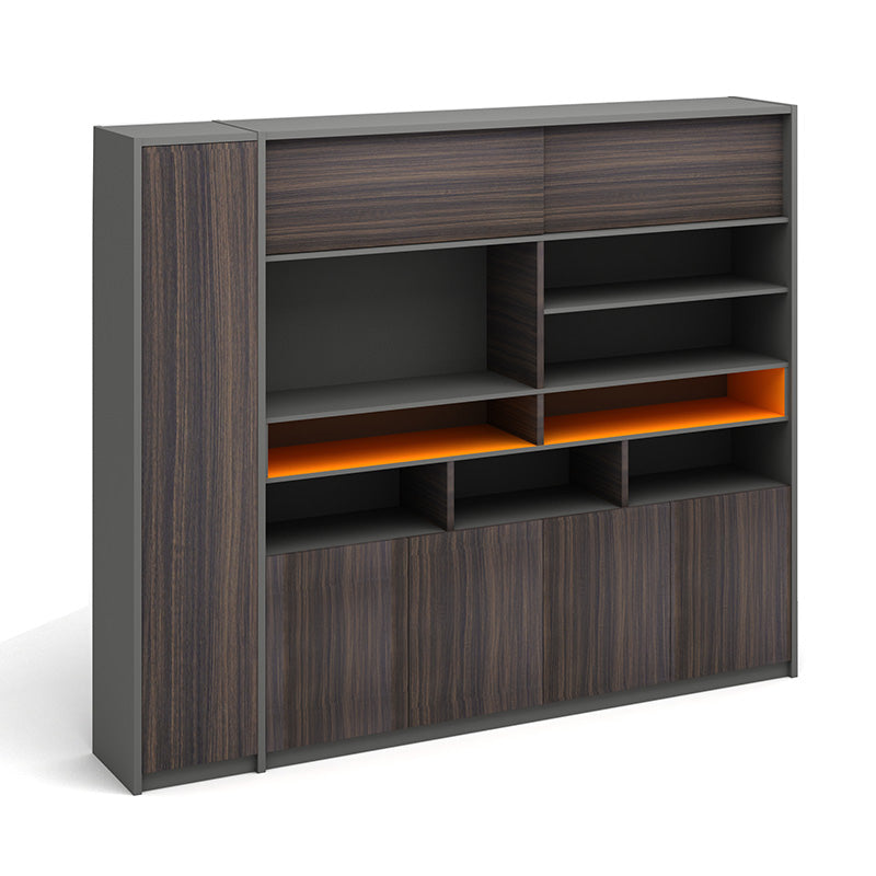 RADDIX 240cm Wooden Display Unit - Modern Brown Shelf for Retail Stores & Home Decor
