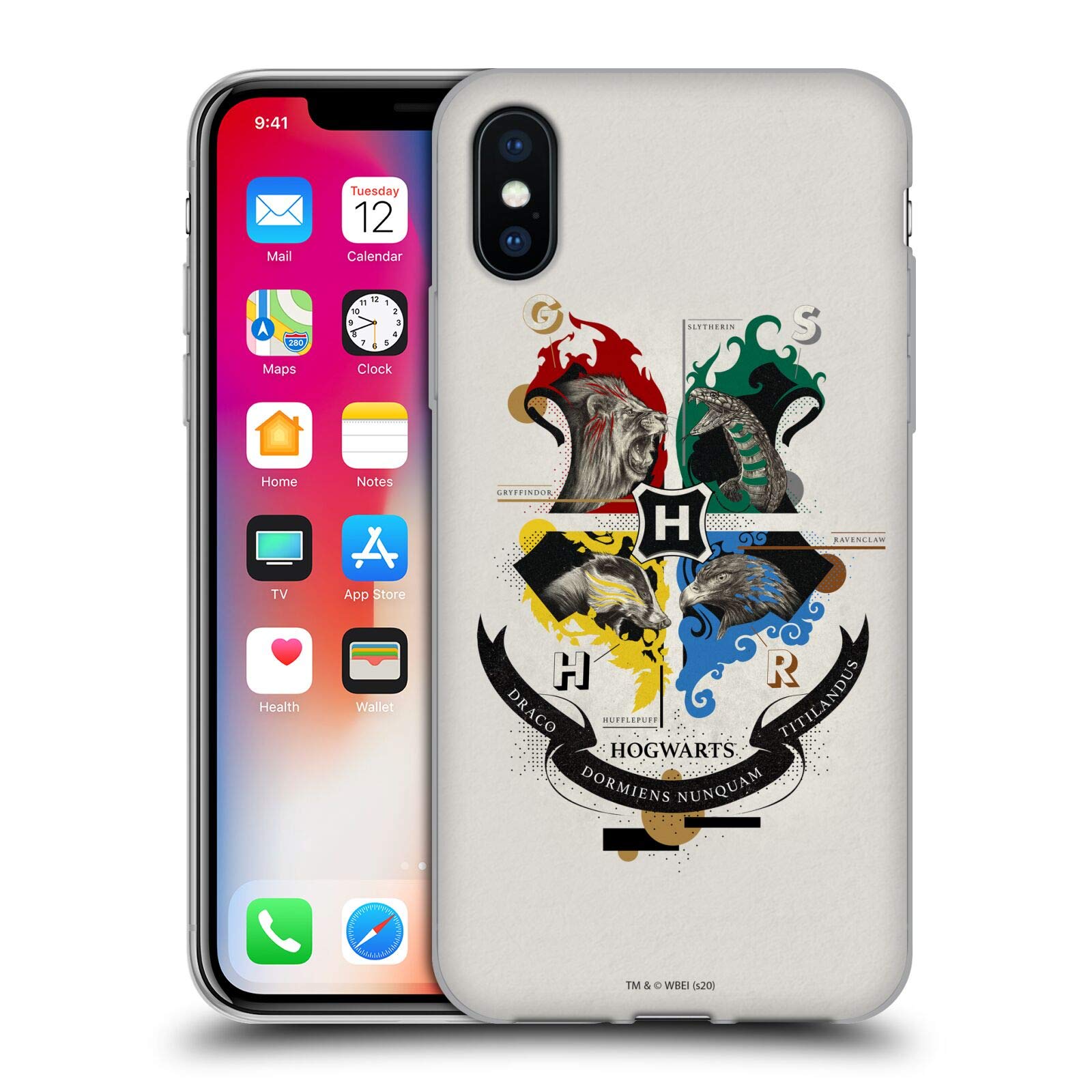Official Harry Potter Hogwarts Deathly Hallows XXVII Soft Gel Case for Apple iPhone X/Xs - Perfect for Fans, Daily Use, and Gift Giving