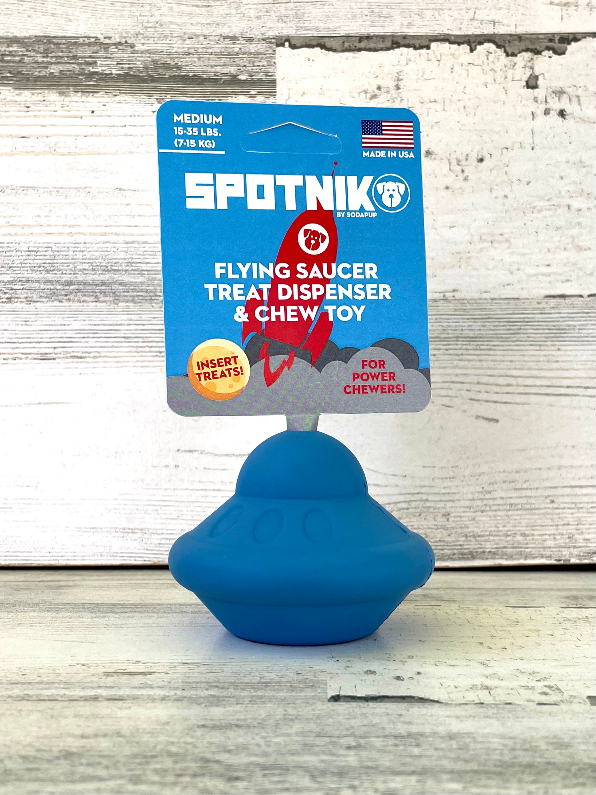 Spotnik Flying Saucer Interactive Dog Treat Dispenser Toy - Fun Puzzle Game for Training & Mental Stimulation - Perfect for Indoor Play & Outdoor Fetch Games
