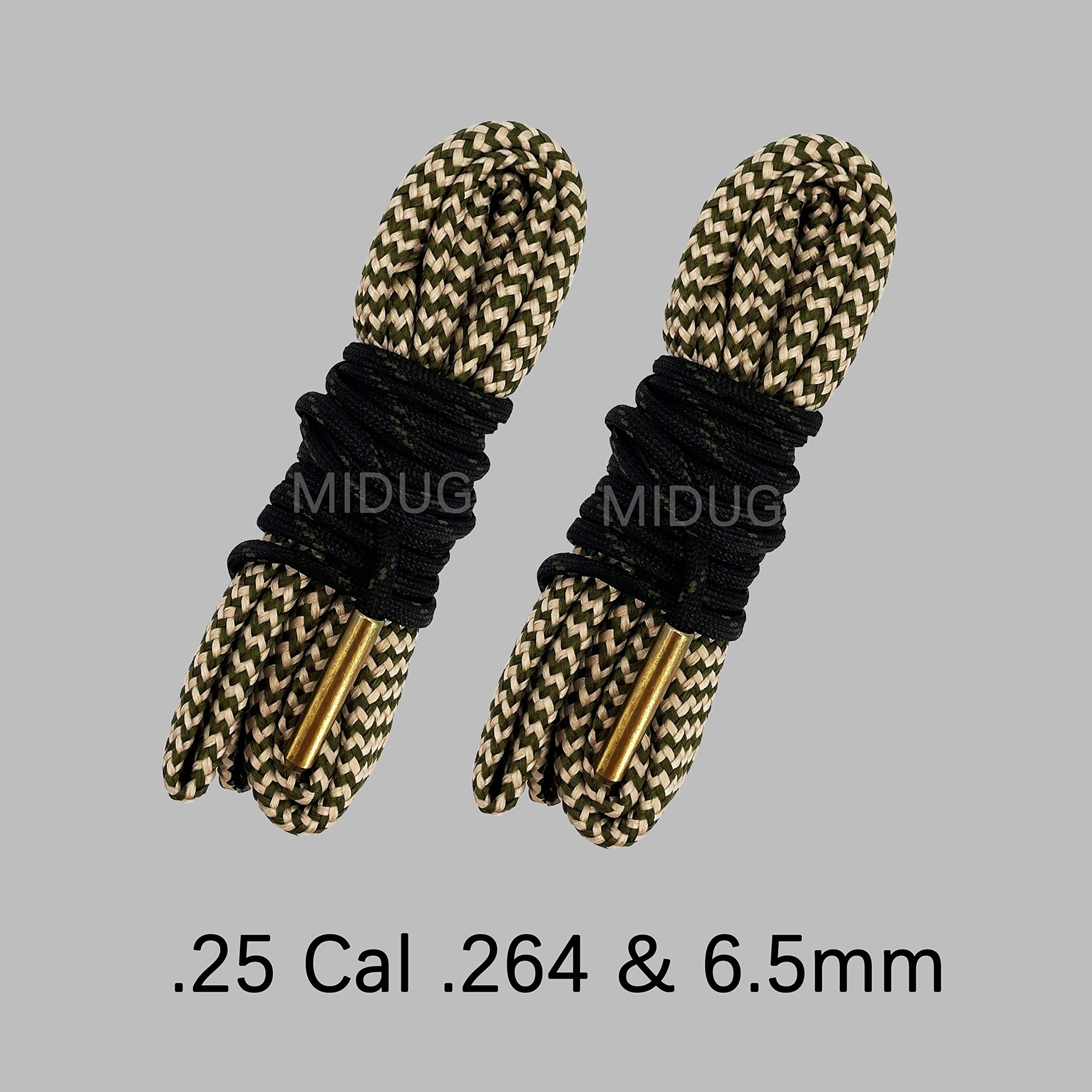 2 Pack Gun Cleaning Snake - Rifle Bore Cleaning Rope for Pistol, Handgun, Shotgun - Fits .22, .223, 5.56mm, .380, 9mm, 12GA, .308, .357, .44, .45 Caliber - Perfect for Range Day, Hunting & Firearm Maintenance