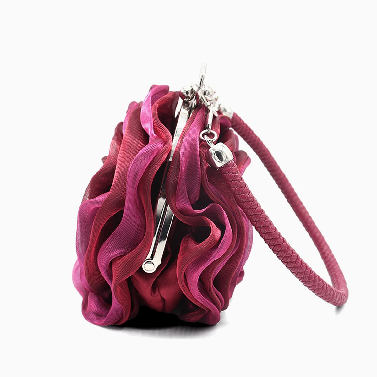 Elegant Rose Shaped Evening Clutch Purse for Women - Soft Satin Floral Wristlet Handbag for Wedding, Party & Special Occasions | Perfect Gift for Bridesmaids, Prom & Formal Events