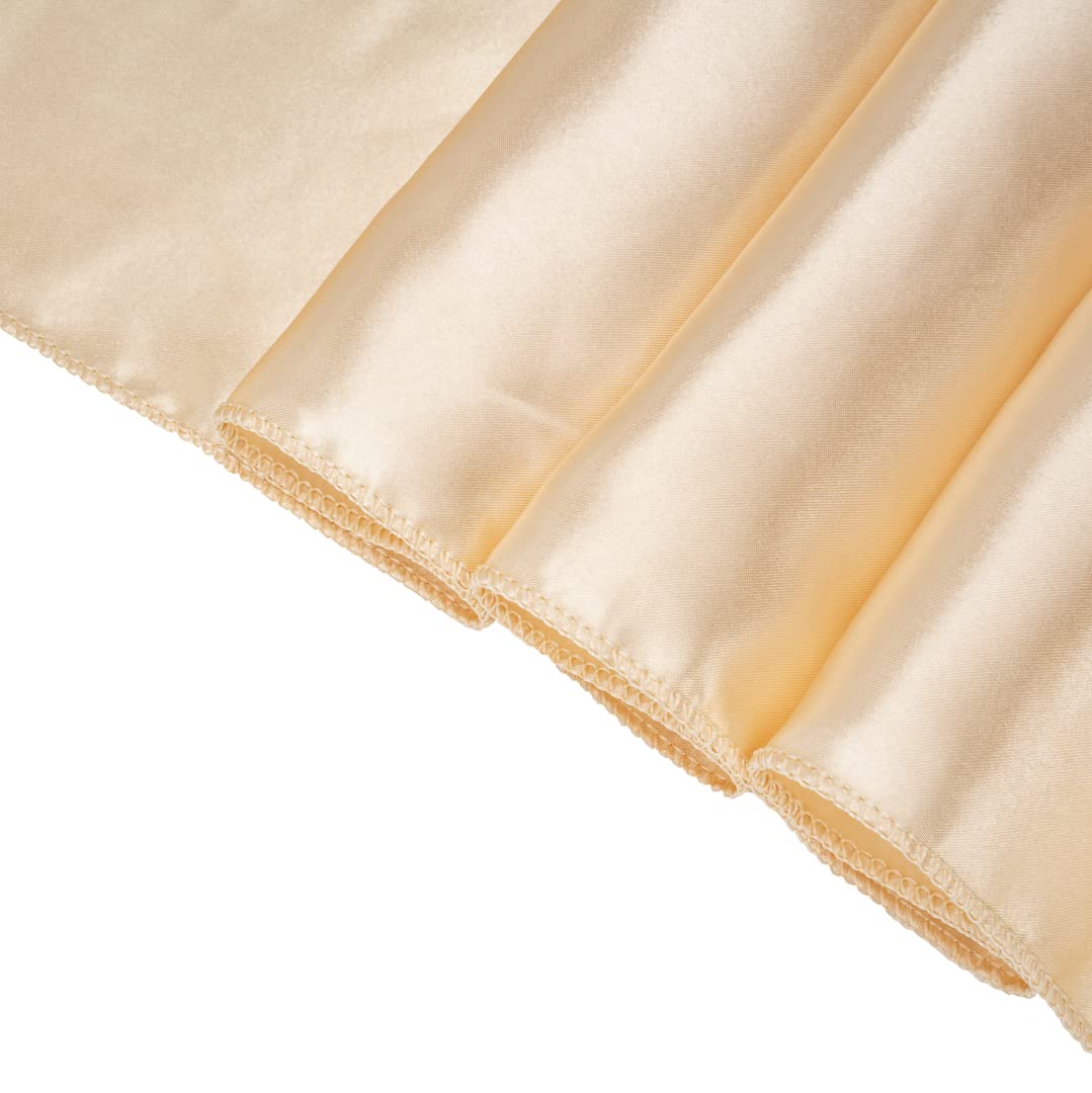 Restaurantware Table Tek 12 x 108 Inch Satin Table Runners - Set of 10 Machine Washable Decorative Sand Polyester Table Runners for Weddings, Parties, Events & Banquets - Perfect for Dining Tables, Buffets, and Reception Decorations