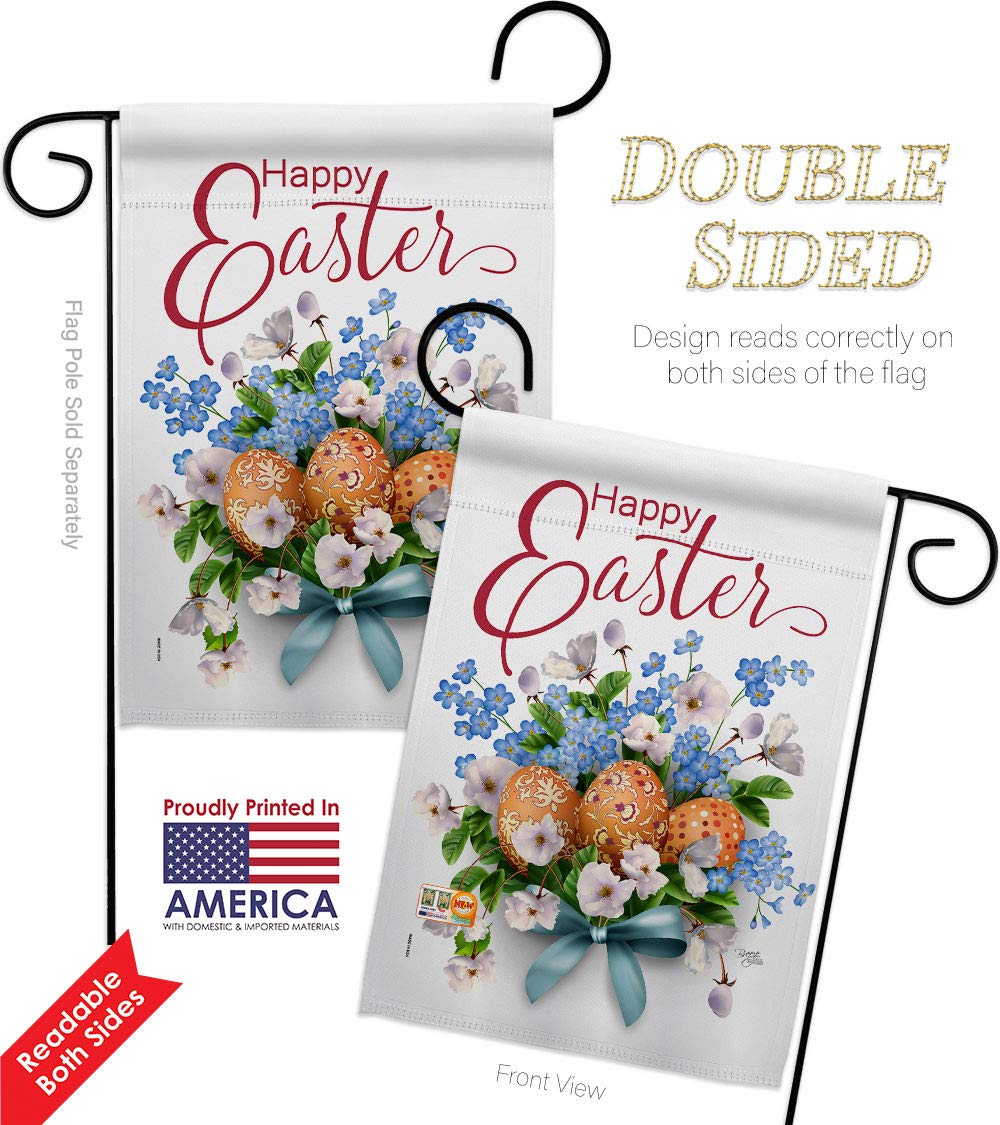 Spring Bunny Egg Garden Flag Set - Double-Sided Easter Decor for Yard