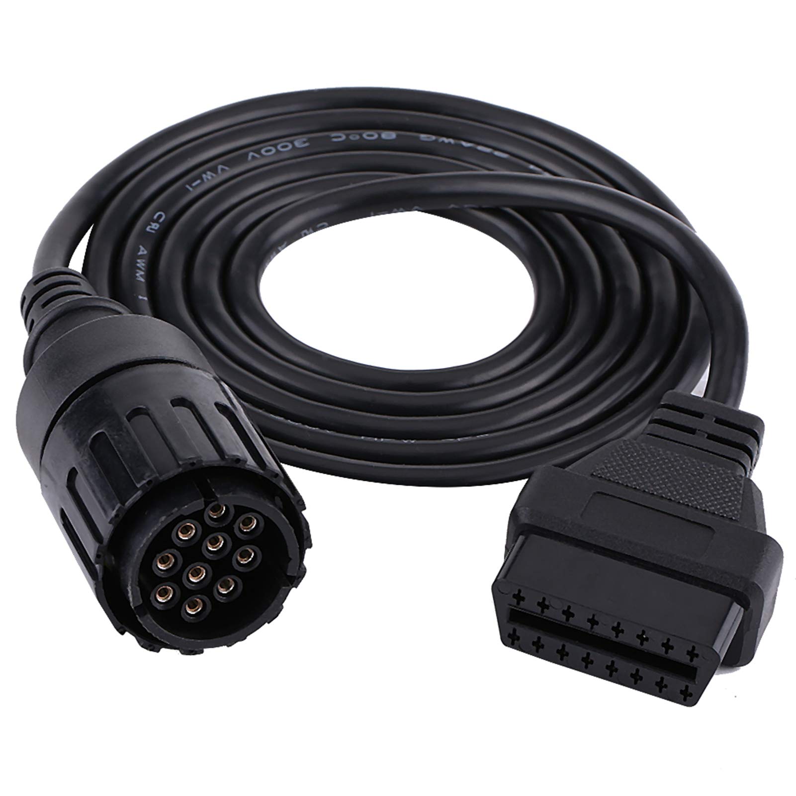 OBD2 Adapter Cable for Motorcycle - 10 Pin to 16 Pin GPS Diagnostic Tool with Throttle Overlay, ABS & Metal Connector (22AWG, 59cm, 175g, Black) - Perfect for Motorcycle ECU Tuning, Data Logging & Performance Monitoring