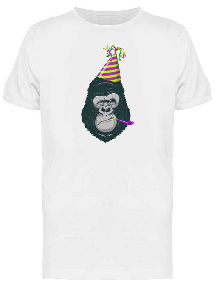 Funny Gorilla with Birthday Cap T-Shirt for Men - Perfect for Birthday Parties, Casual Wear & Gifts