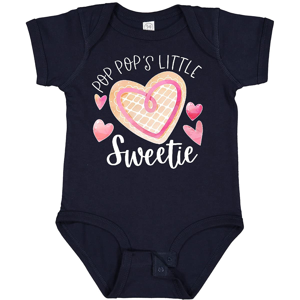 Inktastic Pop Pop's Little Sweetie Pink Heart Cookie Baby Bodysuit - Soft & Cute Onesie for Newborns, Infants & Toddlers - Perfect for Family Photos, Holidays & Everyday Wear