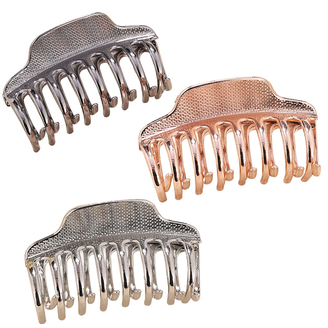 COSYOO Non-Slip Hair Claw Clips for Women - 3 Pack Large Strong Hold Hair Clamps, Elegant Barrettes for Girls & Ladies - Perfect for Styling, Shower, Work & Everyday Use