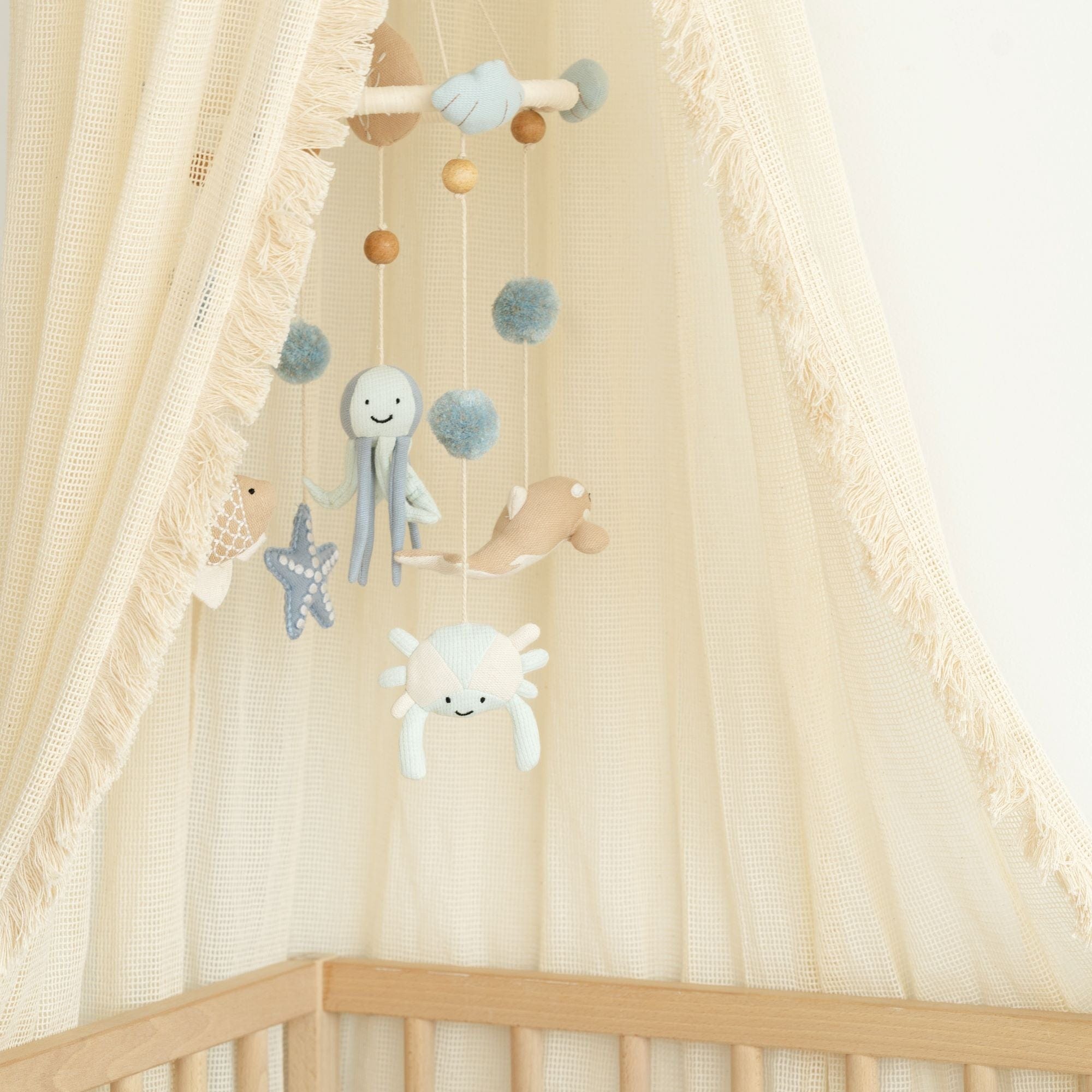 Handmade Macrame Canopy for Baby Crib - Boho Nursery Decor, Natural Cotton Hanging Crib Tent for Newborns & Toddlers - Perfect for Nursery, Bedroom, or Photo Shoot Backdrop