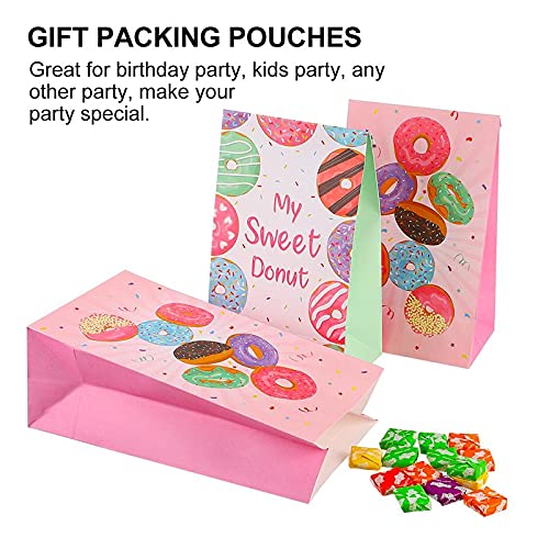 12-Pack Sturdy Donut-Themed Gift Bags | Durable Paper Treat Bags for Cookies, Candy & Snacks | Perfect for Birthday Parties, Christmas, Halloween, Graduation & Wedding Favors | Bulk Party Supplies for Bakeries & Events