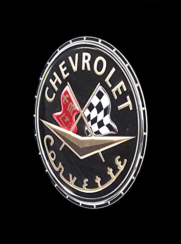 1953-1962 Corvette C1 Badge Stainless Steel Wall Hanging Sign - 22