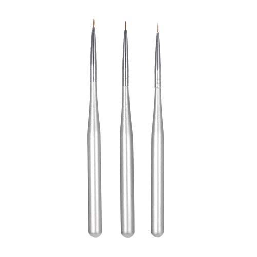 Professional Acrylic Nail Art Brush Set - 3pcs Gel Builder Nail Painting Brushes for Line Drawing, Detailing & Nail Design | Perfect for Salon, Home Manicure & DIY Nail Art