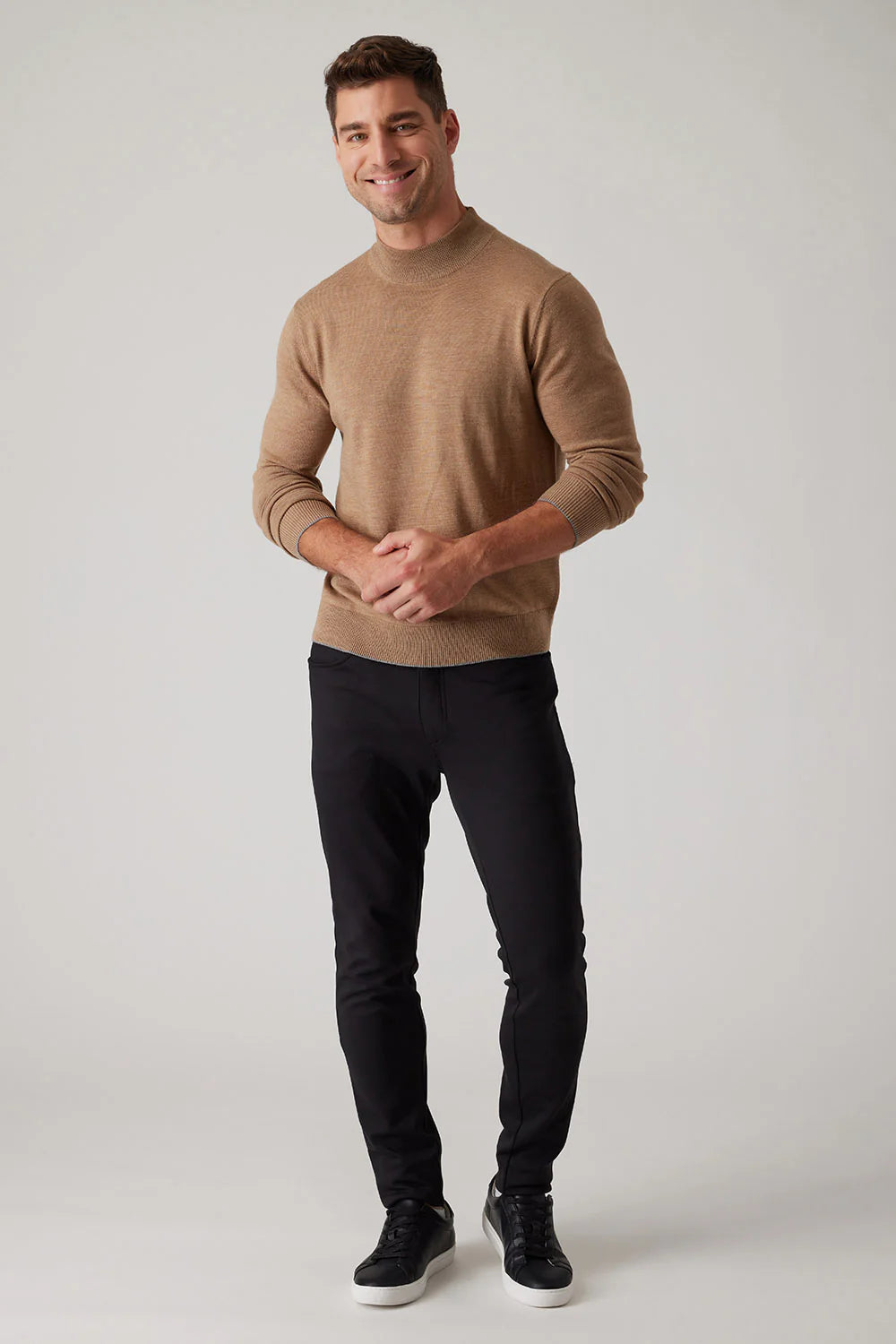 RAFFI SLD LS Mock Neck Sweater for Women - Soft Long Sleeve Knit Pullover - Perfect for Fall & Winter Layering, Office Wear & Casual Outfits
