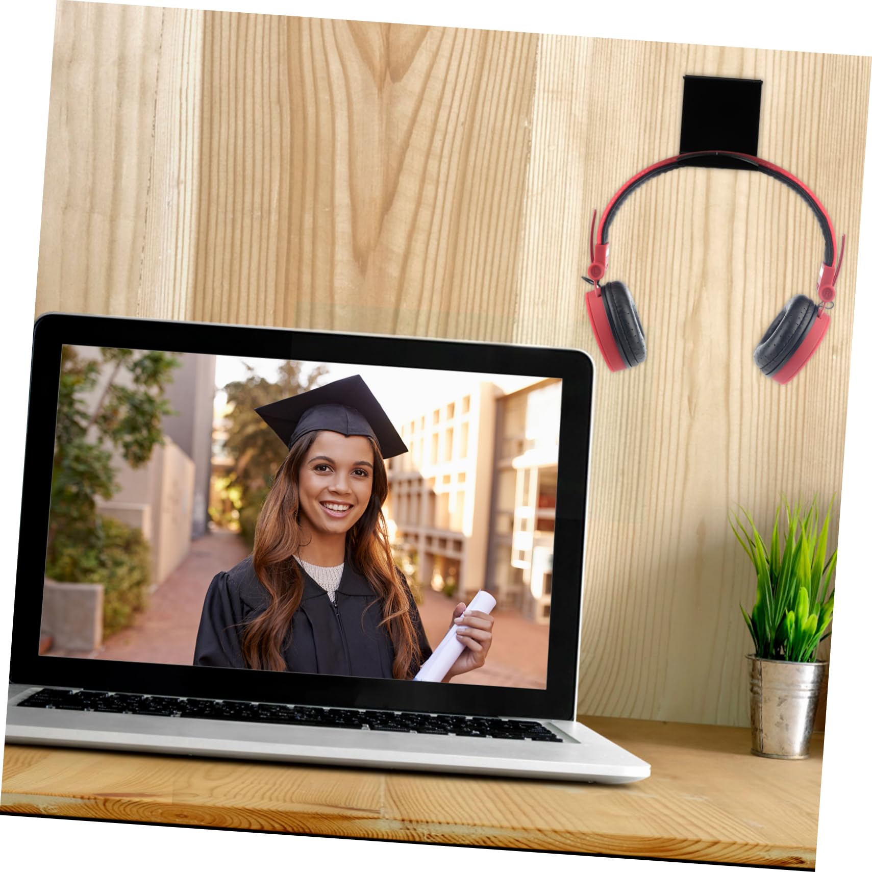 4 Pack Multi-Purpose Wall Mount Headphone Hooks - Strong Adhesive Headset Holder for Office, Gaming & Home Organization (Easy No-Drill Installation)