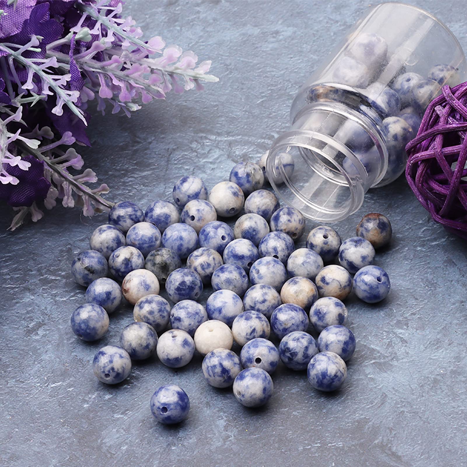 100pcs 8mm Natural Stone Beads - Genuine Round Loose Gemstones for DIY Jewelry Making, Smooth Beads for Bracelets, Necklaces & Earrings - Perfect for Handmade Gifts, Boho Style Accessories and Craft Projects