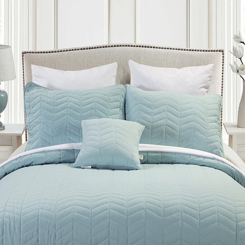 Premium Camilo Microfiber 4-Piece Quilt Set - Soft & Breathable Bedding for All Seasons | Perfect for Master Bedroom, Guest Room & Dorm Decor
