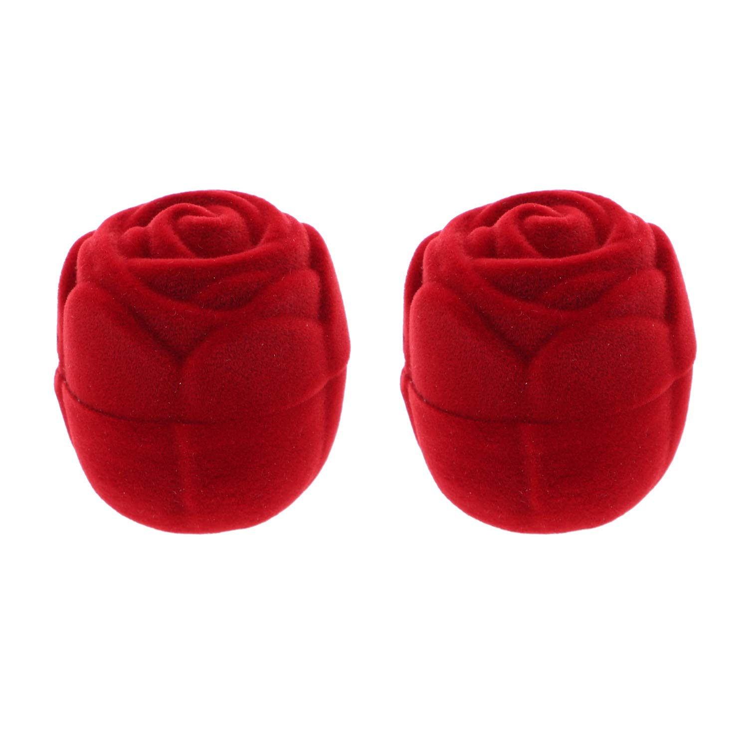 Li'Shay Elegant Red Rose Ring Holder Set of 2 - Jewelry Organizer for Bathroom, Bedroom & Vanity - Perfect Gift for Women