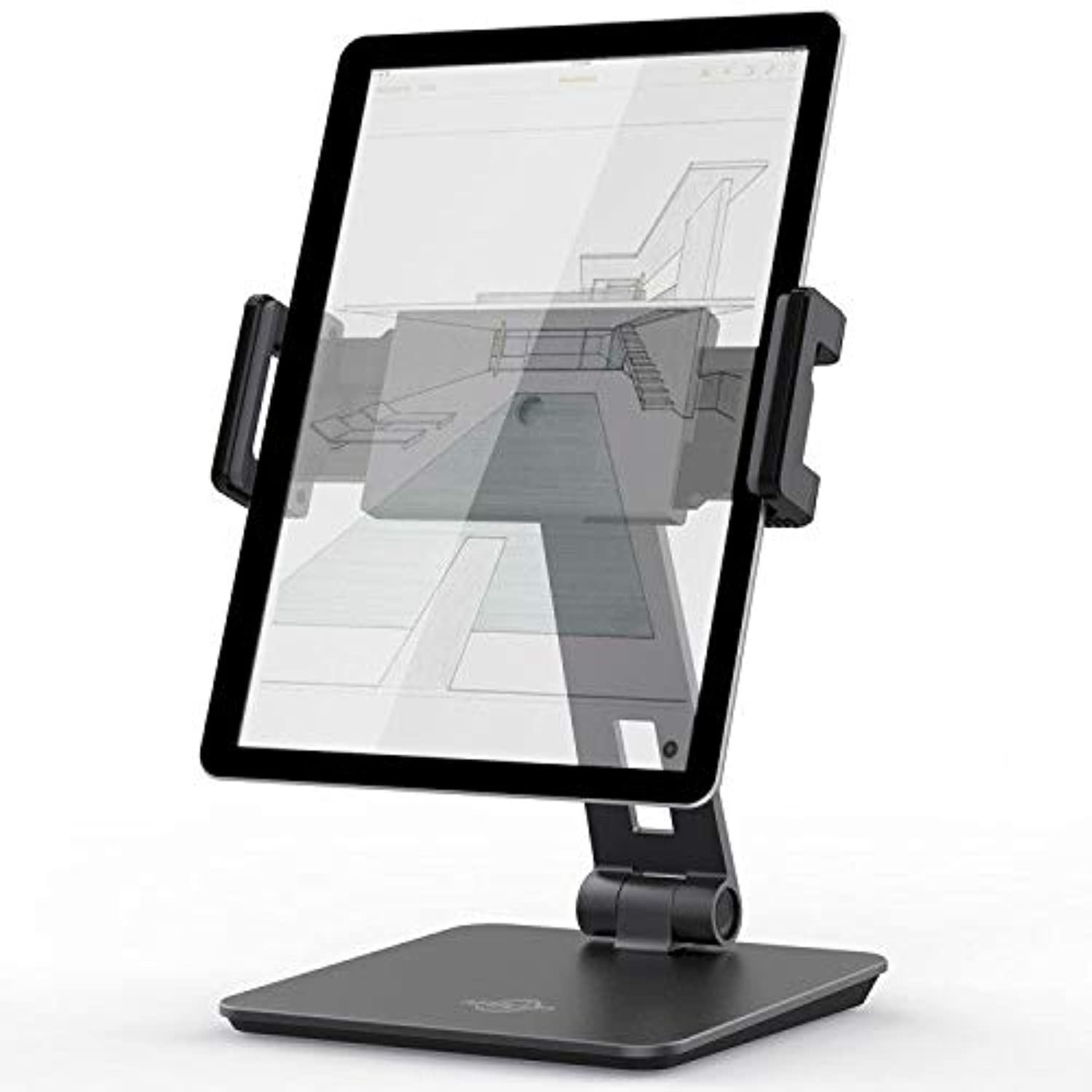 KABCON Adjustable Aluminum Alloy Tablet Stand - 360° Swivel & Foldable Phone & iPad Holder for Desk (4-14 Inch) - Compatible with iPad Pro/Air/Mini, Samsung Galaxy Tabs, Kindle Fire - Perfect for Home Office, Kitchen, Bedroom & Travel Use