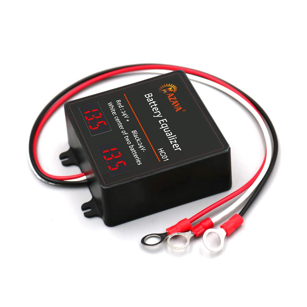 Mazava HC01 24V LED Tube Display Battery Equalizer & Voltage Balancer - Extend Battery Life for Gel, Flooded, AGM & Lithium Batteries | Ideal for Solar Power Systems, RVs, Boats & Off-Grid Applications