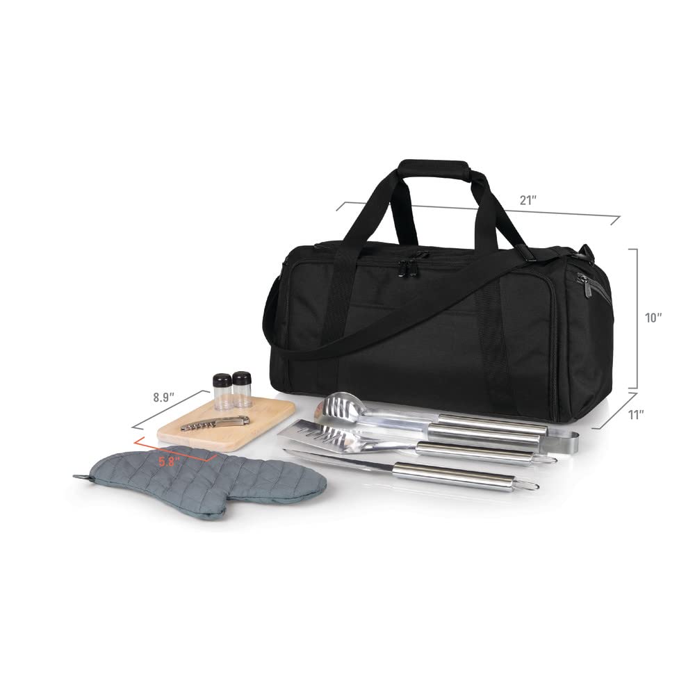 PICNIC TIME NCAA BBQ Kit Cooler Tote with Grill Tools & Accessories - Portable Outdoor Cooking Set for Tailgating, Camping & Backyard Parties